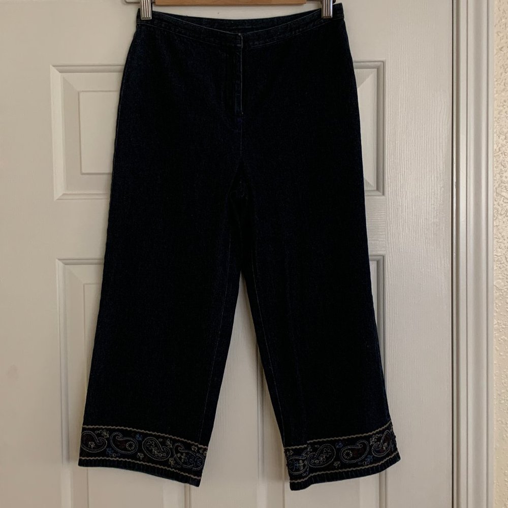 Petite Sophisticate Stretch Jeans Embroidered Hem